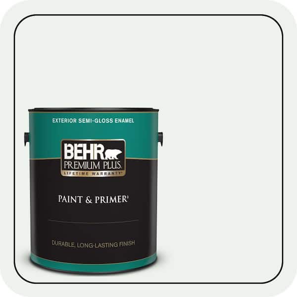 BEHR PREMIUM PLUS 1 gal. #ECC-65-2 Mineral Spring Semi-Gloss Enamel Exterior Paint & Primer