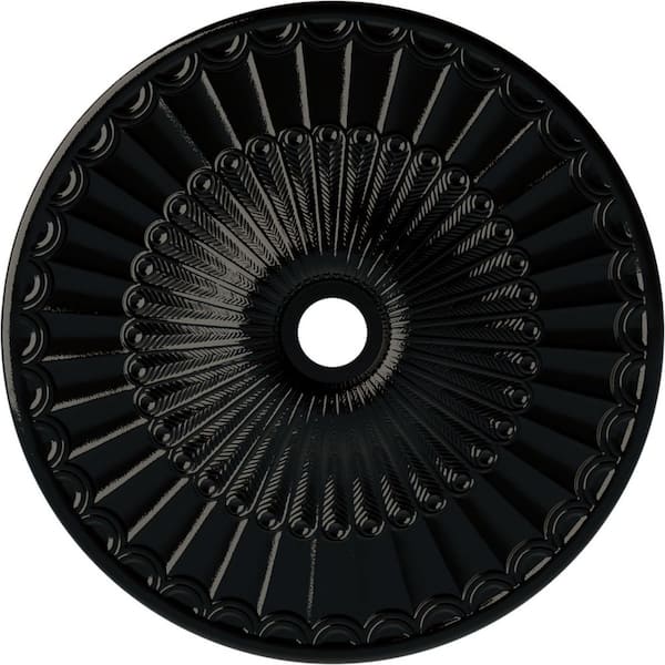 Ekena Millwork 2-3/8 in. x 36-5/8 in. x 36-5/8 in. Polyurethane Galveston Ceiling Medallion, Black Pearl