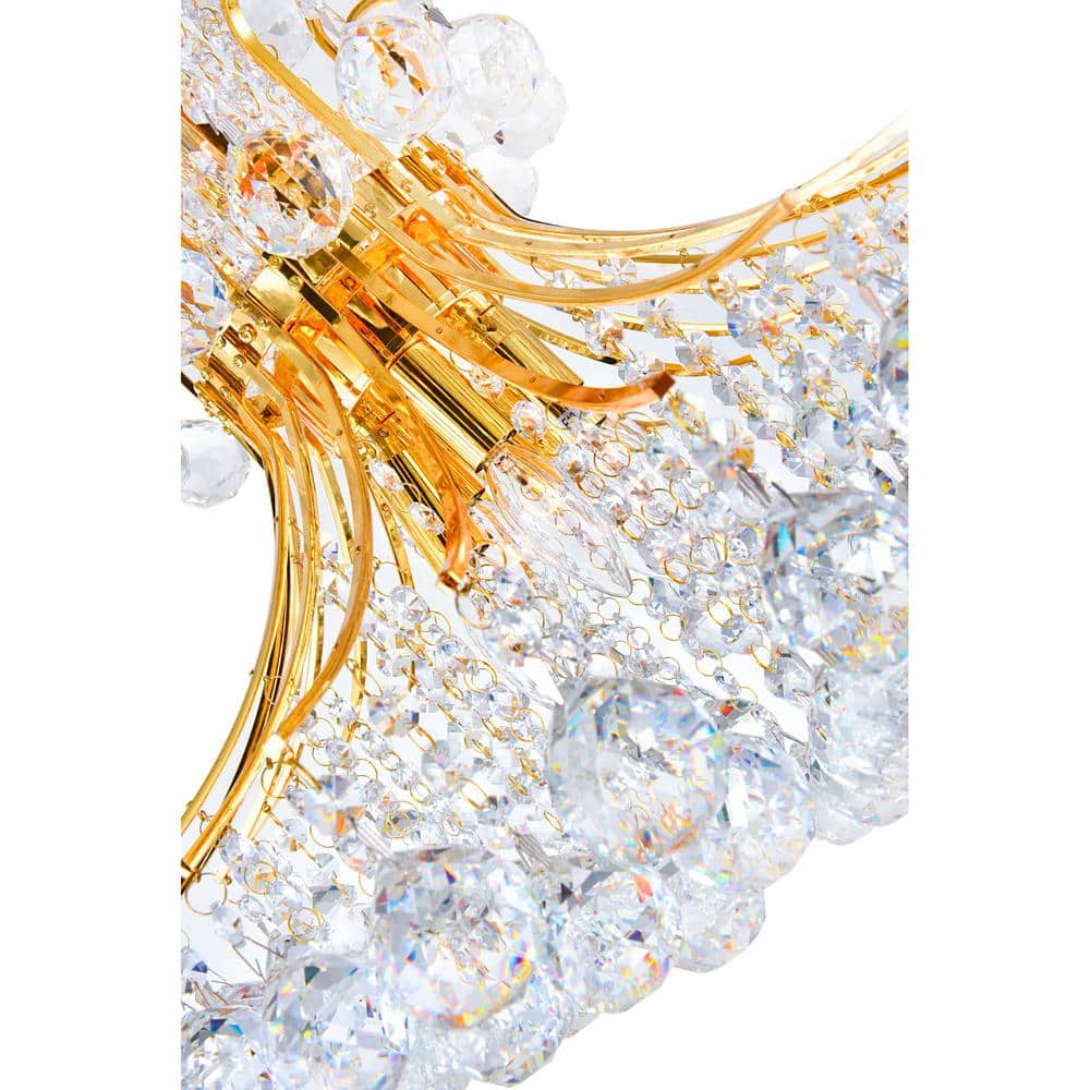 Elegant Gold-Finish 20" Crystal Ball Chandelier with 8 Lights
