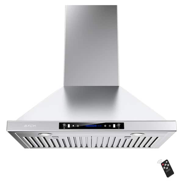 Blomed 36 in. 900 CFM Ducted Wall Mount Range Hood in Stainless Steel with LED Light