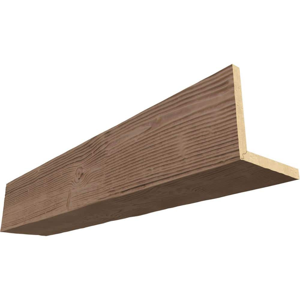 Ekena Millwork Endurathane 12 in. H x 4 in. W x 12 ft. L Sandblasted Honey Wheat Faux Wood Beam