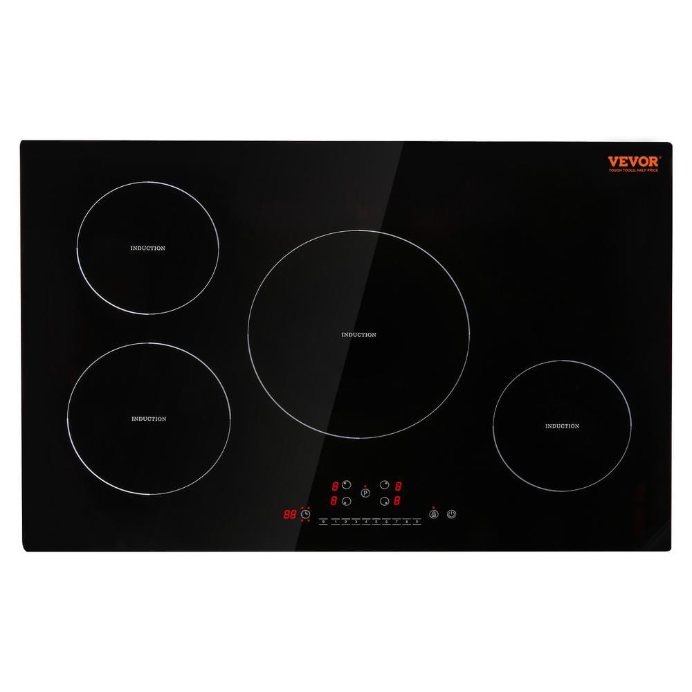VEVOR Electric Cooktop 30 in. 4 Burners Induction Stove Top 7500 Watt Built-in Magnetic Cooktop, Black