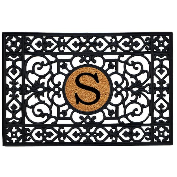 24 in. x 36 in. Rubber Monogrammed S Door Mat
