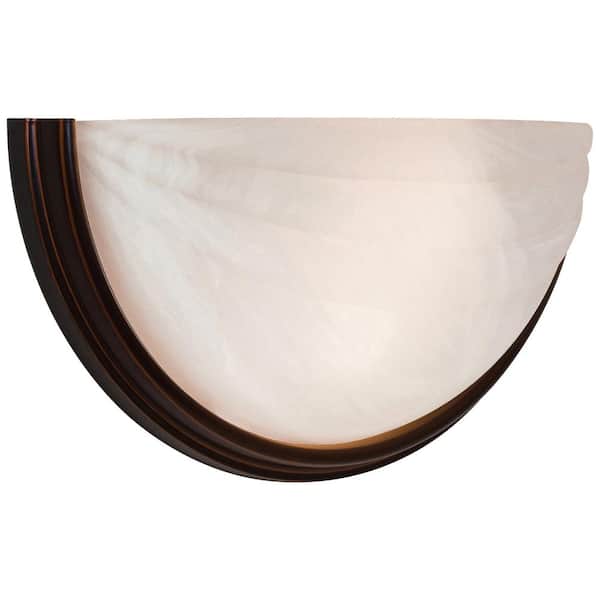 Access Lighting Crest 2 Light Oil-Rubbed Bronze Sconce with Alabaster Glass Shade