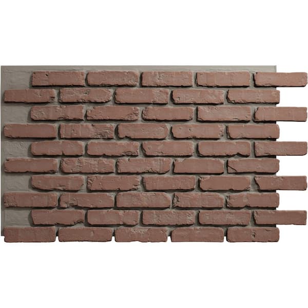 Everstone Aged Brick 27 in. x 46.875 in. Urethane Composite Faux Brick Panel Siding in Old Chicago