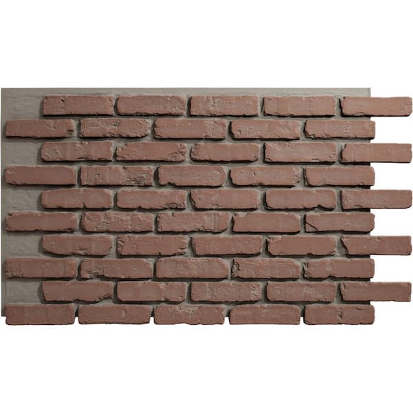 Ekena Millwork StoneCraft Aged Brick 27 in. x 46.875 in. Urethane Composite Faux Brick Panel Siding in Old Chicago