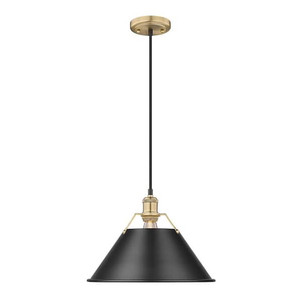 Golden Lighting Orwell 100-Watt 1-Light Brushed Champagne Bronze and Matte Black Pendant Light