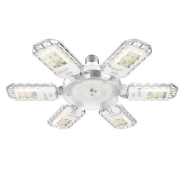 600-Watt Equivalent E26 Base Daylight (5000K) Deformable 7500 Lumens 6 Adjustable Panels LED Light Bulb (1-Pack)