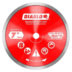 7 in. Diamond Continuous Rim Cut-Off Discs for Masonry