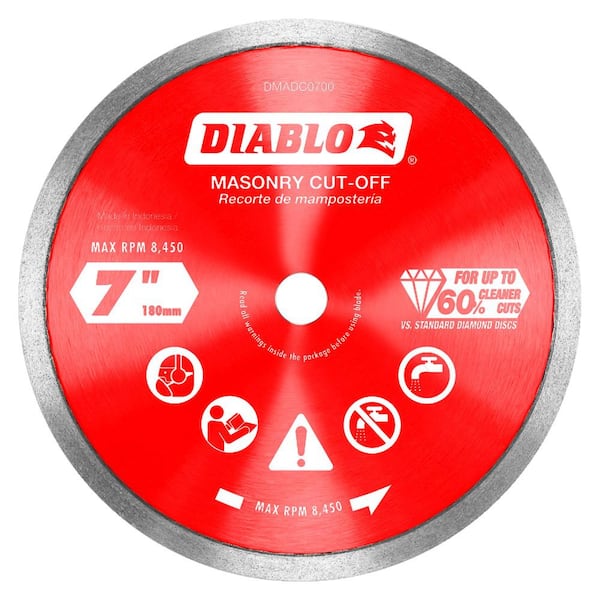 DIABLO 7 in. Diamond Continuous Rim Cut-Off Discs for Masonry