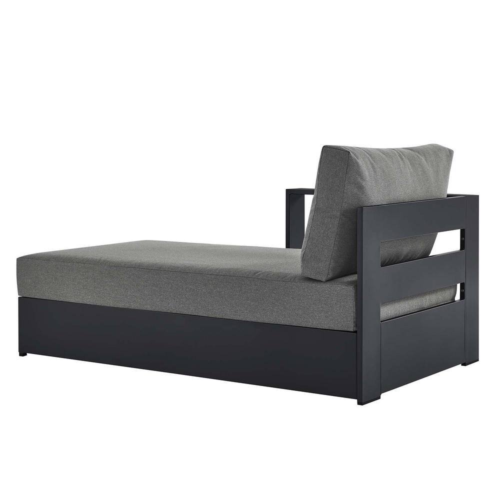 Gray Charcoal Aluminum Outdoor Chaise Lounge with Cushions