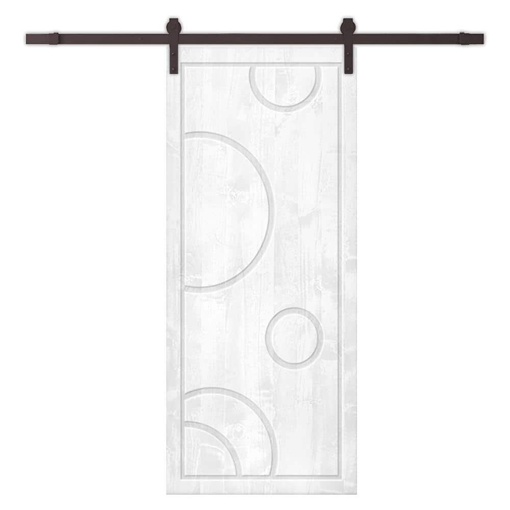24 in. x 84 in. White Stained Pine Wood Modern Interior Sliding Barn Door with Hardware Kit price history on PriceWatchPro