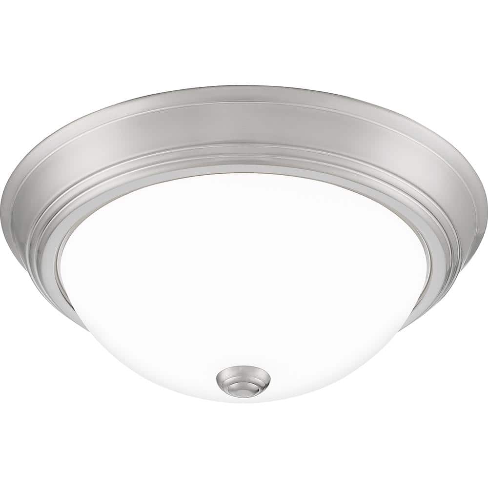 Erwin 13" Brushed Nickel and Glass LED Flush Mount