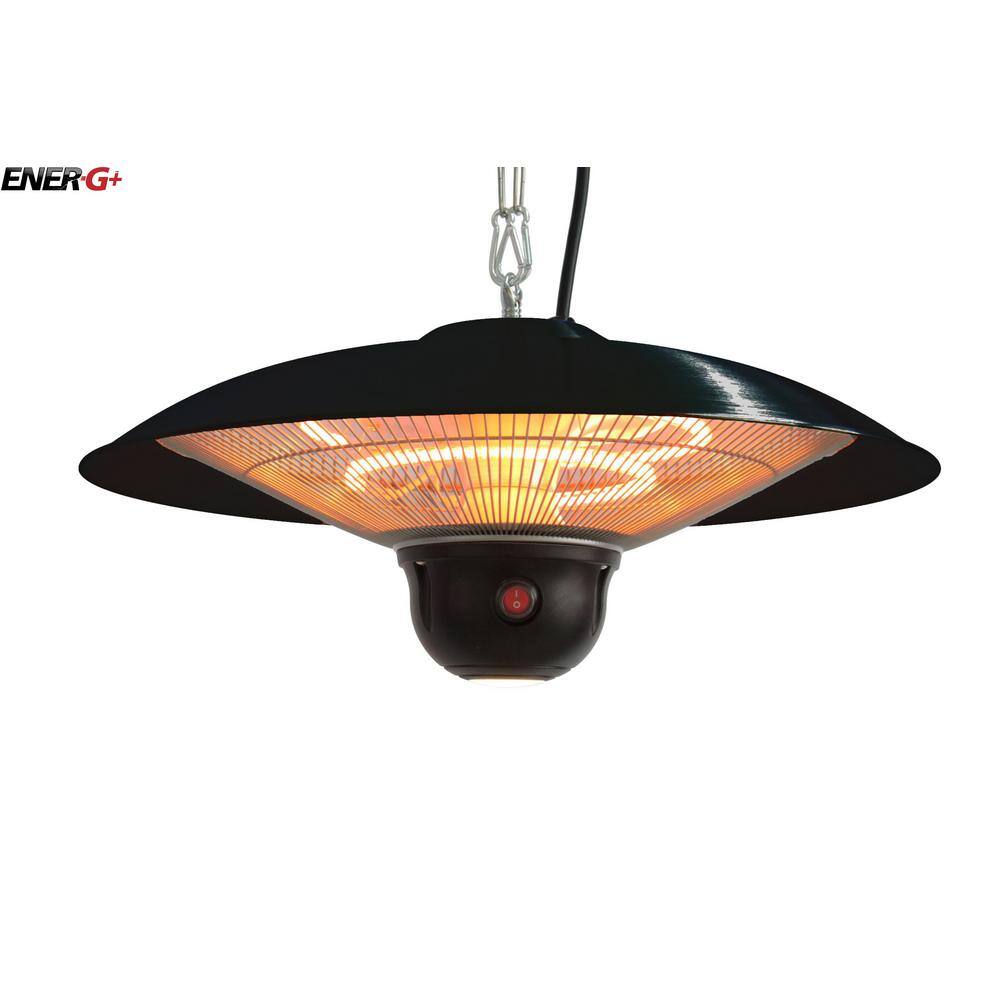 Black Infrared Electric Hanging Patio Heater with LED and Remote