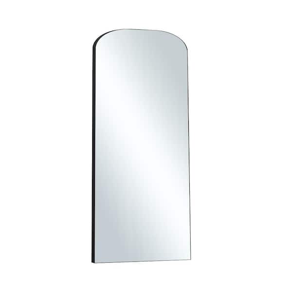 Lirago Modern 22 in. W x 65 in. H Iron Frame Arch Full Length Mirror in Black