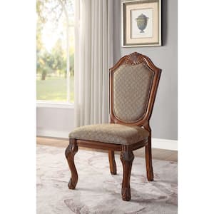 Chateau De Ville Side Chair (Set-2) in Fabric and Cherry