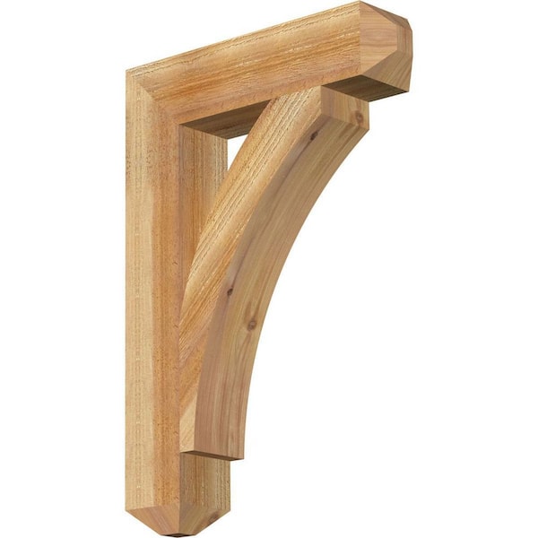 Ekena Millwork 4 in. x 26 in. x 18 in. Western Red Cedar Thorton Craftsman Rough Sawn Bracket