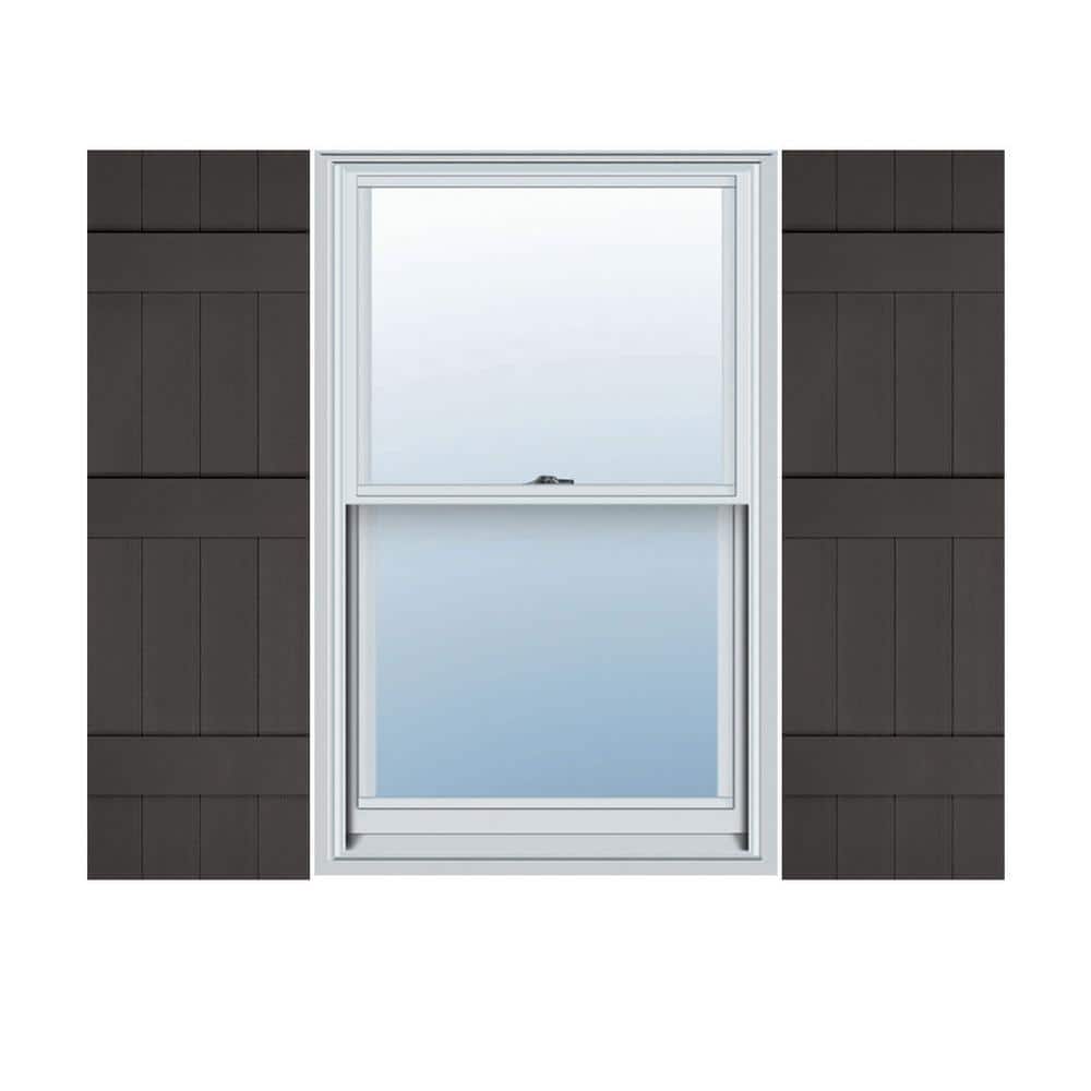 14 in. x 54 in. Lifetime Vinyl Custom Four Board Joined Board and Batten Shutters Pair Musket Brown price history on PriceWatchPro