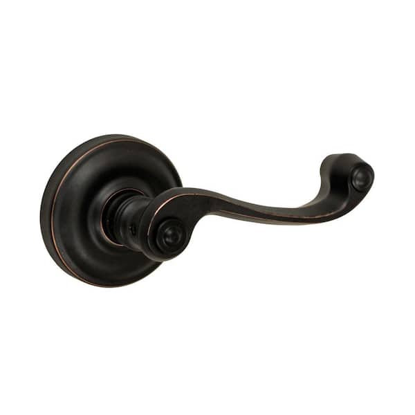 Fusion Solid Brass Oil-Rubbed Bronze Ornate Passage Lever with Ketme Rose