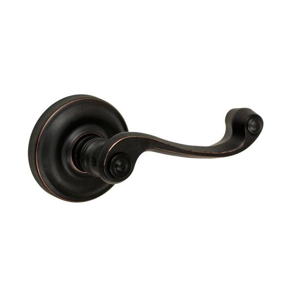 Fusion Solid Brass Oil-Rubbed Bronze Ornate Privacy Lever with Ketme Rose