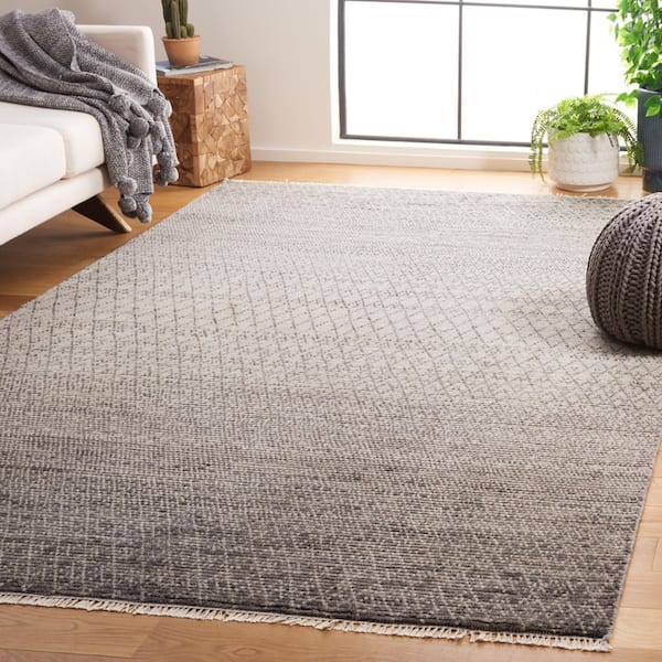 Nomad 6 ft. x 9 ft. Gray/Ivory Woven Marle Area Rug