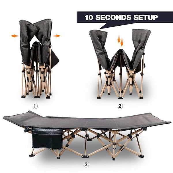 Wildaven Adult Folding Camp Bed 500 lbs., Heavy-Duty Wide Sleeper