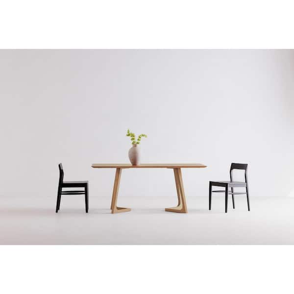 NADAAL STUDIOS Carina Mid-Century Modern Natural Solid Oak Wood 70.86 in. Sled Base Rectangle Dining Table, (Seats-8)