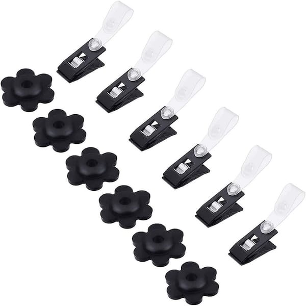 Garden Flag Rubber Stopper, Clips Holder 0.2-0.3 in. Silica Gel and Plastic for Indoor Outdoor Yard Pole Stand 6-Piece