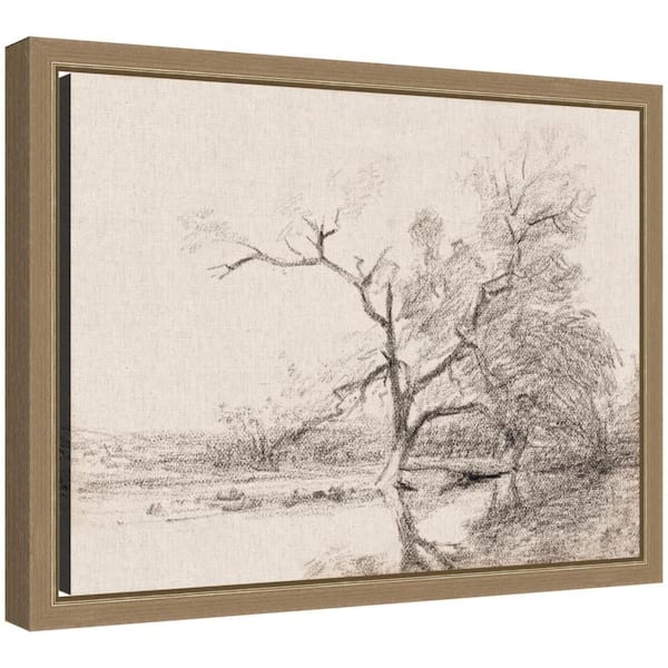 Sylvie "Sketch of Landscape" by The Smithsonian American Art Museum Landscape Framed Canvas Art Print 10 in. x 13 in.