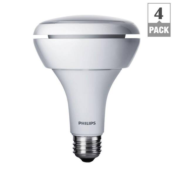 Philips 65W Equivalent Soft White (2700K) BR30 Dimmable Warm Glow LED Flood Light Bulb (4-Pack)