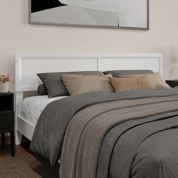 AFI Sophia White Solid Wood King Headboard