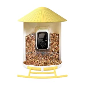 1.5L 1080P Smart Bird Feeder with Camera Auto Capture Motion Videos Wireless Outdoor Camera Yellow Night Vision