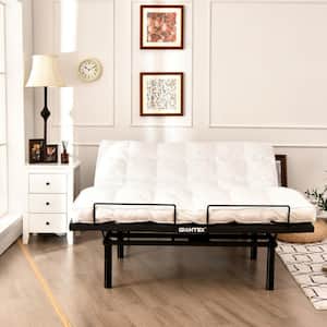 78 in. W Black Queen Metal Frame Adjustable Bed Base Electric Bed Frame with Massage Modes Platform Bed