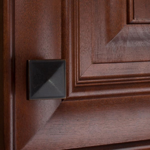 1-1/4 in. Oil Rubbed Bronze Square Pyramid Cabinet Knob (10-Pack)