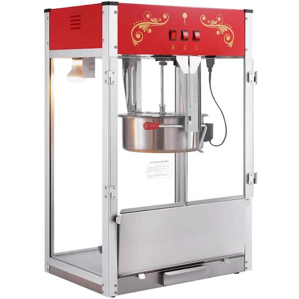 Popcorn Maker, 1615 W Popcorn Popper Machine, 16 oz. Kettle Large Capacity Countertop Popcorn Machine, Red