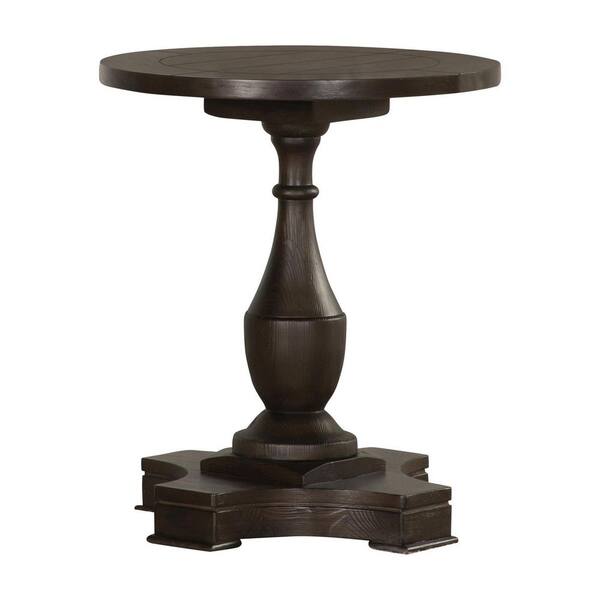 Coaster Home Furnishings 20 in. Coffee Round Wood Top End Table with Pedestal Base