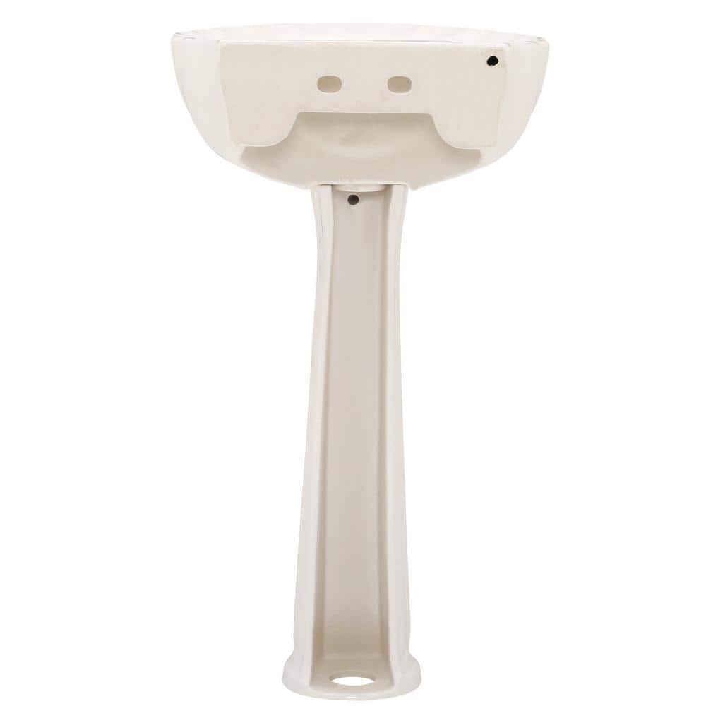 Bali 19'' White Vitreous China Pedestal Sink with Overflow