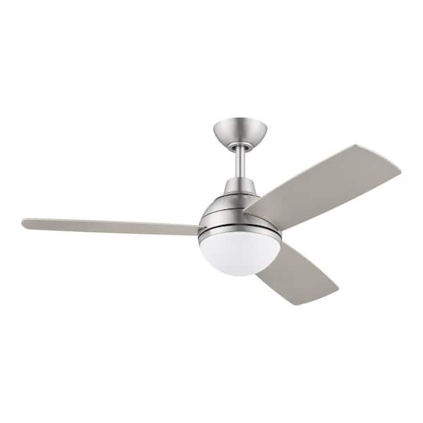 Hampton Bay Blaketon 46 in. Indoor/Covered Outdoor Brushed Nickel Modern Ceiling Fan with Tunable LED and Remote Control Included