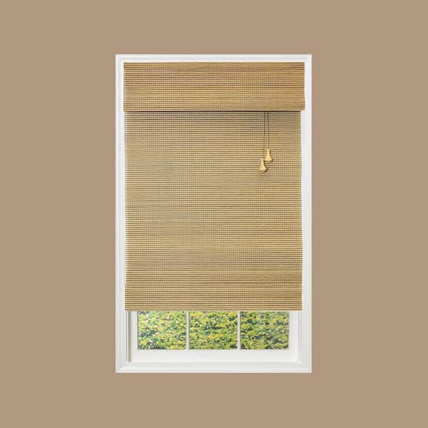 Home Decorators Collection Natural Multi-Weave Bamboo Roman Shade - 23 in. W x 72 in. L (Actual Size 22.5 in. W x 72 in. L)
