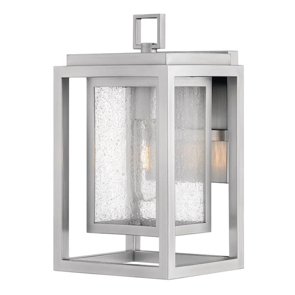 Hinkley Republic Small Outdoor Wall Mount Lantern, Satin Nickel