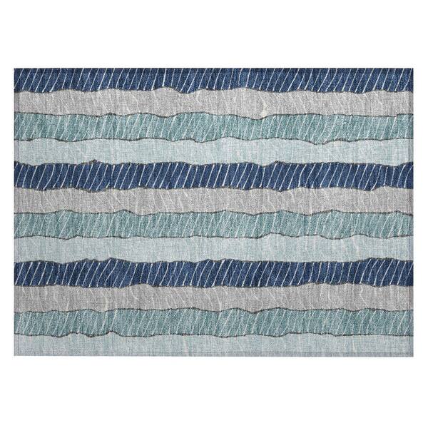 Chantille Machine Washable Indoor/Outdoor Abstract ACN3039 Navy 2 ft. x 3 ft. Accent Rug
