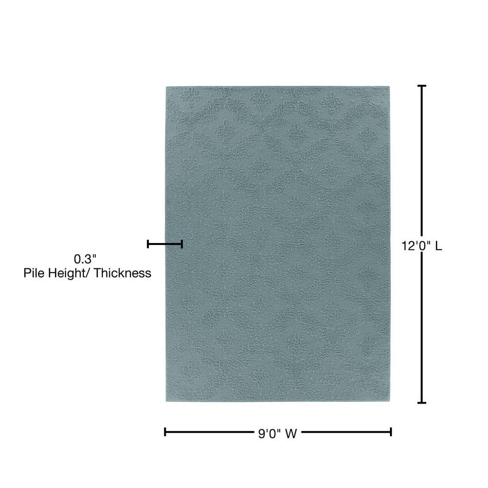 Seafoam Tufted Washable Non-slip 9' x 12' Area Rug