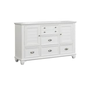60.94 in. White 5-Drawer Wooden Dresser Without Mirror