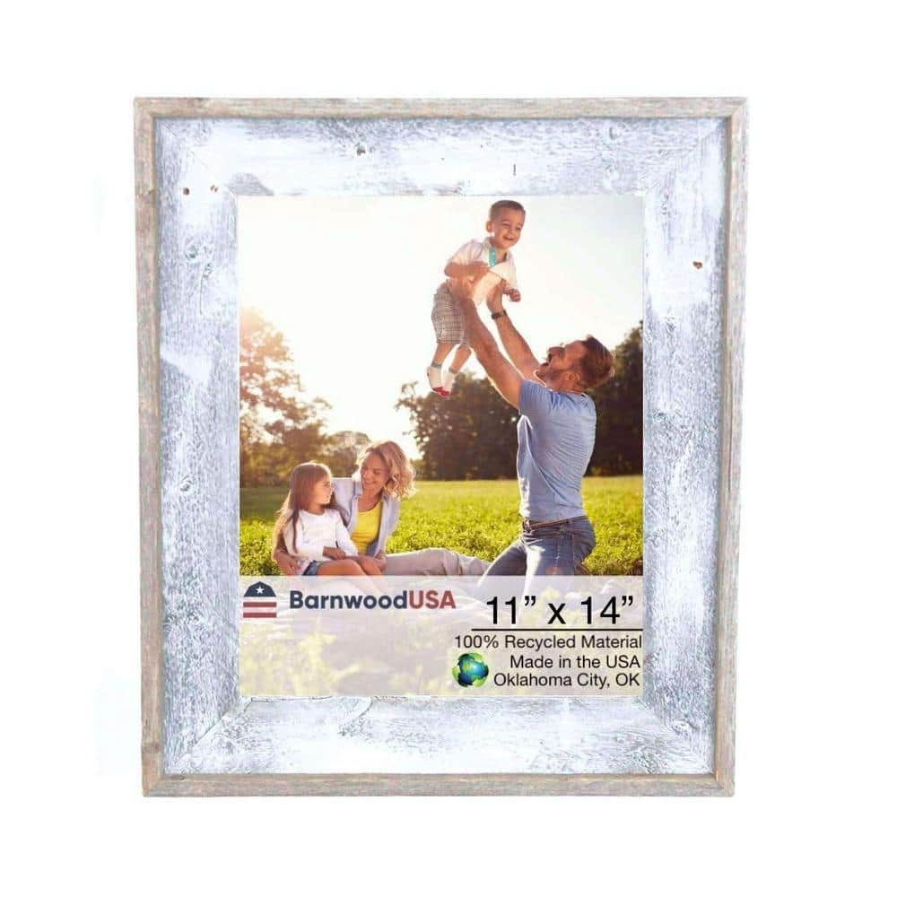 BarnwoodUSA Rustic Farmhouse Signature Series 10 inch x 20 inch White Wash Reclaimed Wood Picture Frame, Size: 10 x 20