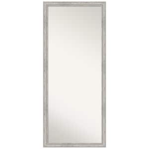 Angled Silver 27.25 in. W x 63.25 in. H Non-Beveled Modern Rectangle Wood Framed Full Length Floor Leaner Mirror