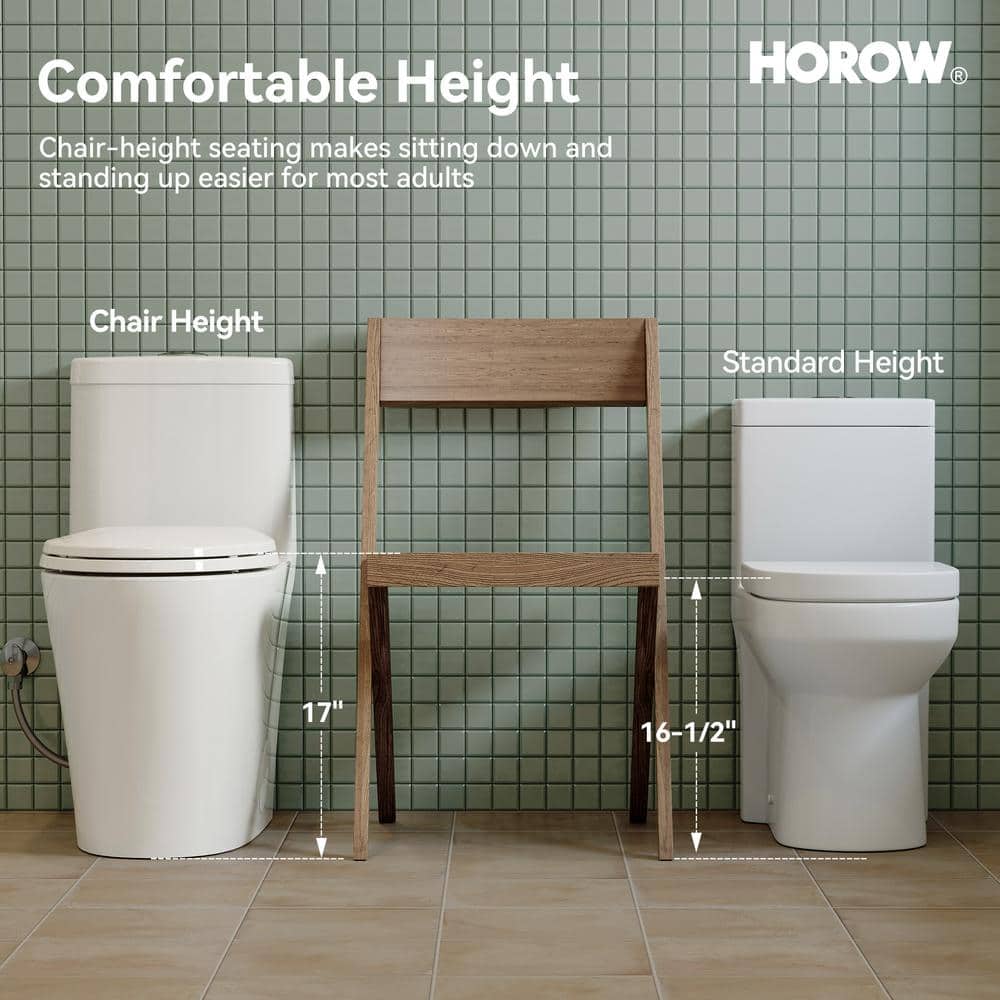 White Elongated Dual Flush High Efficiency One-Piece Toilet