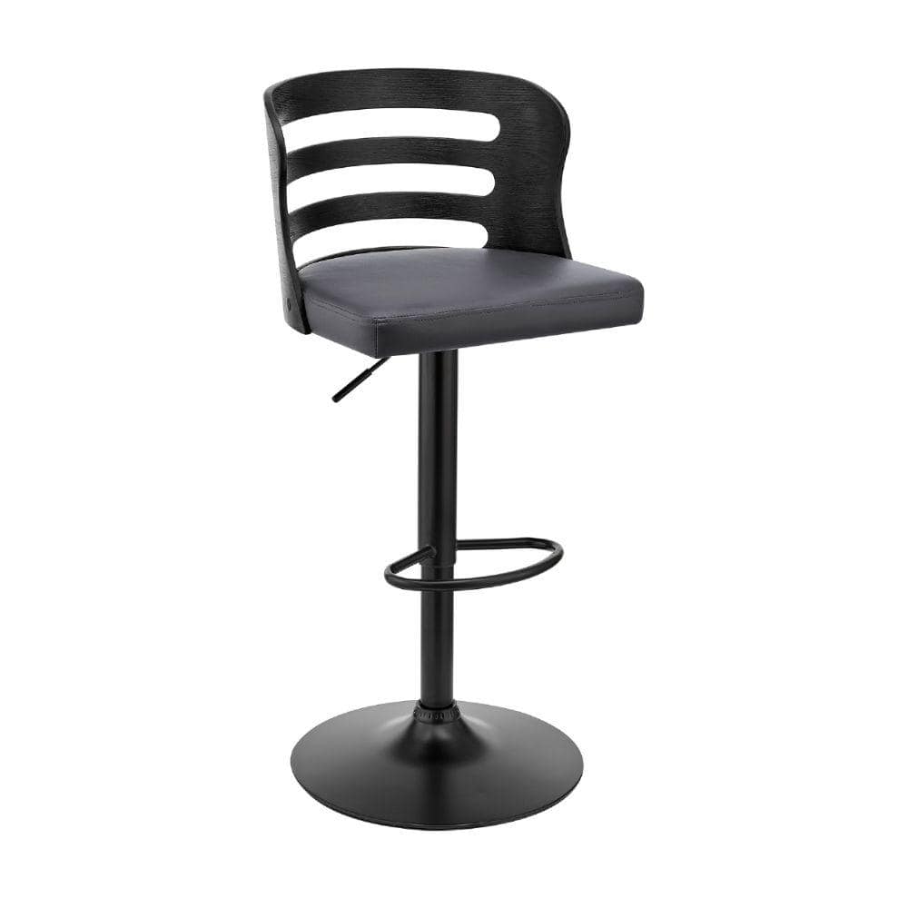 Benjara 33 In. Black Low Back Metal Frame Barstool With Faux Leather ...