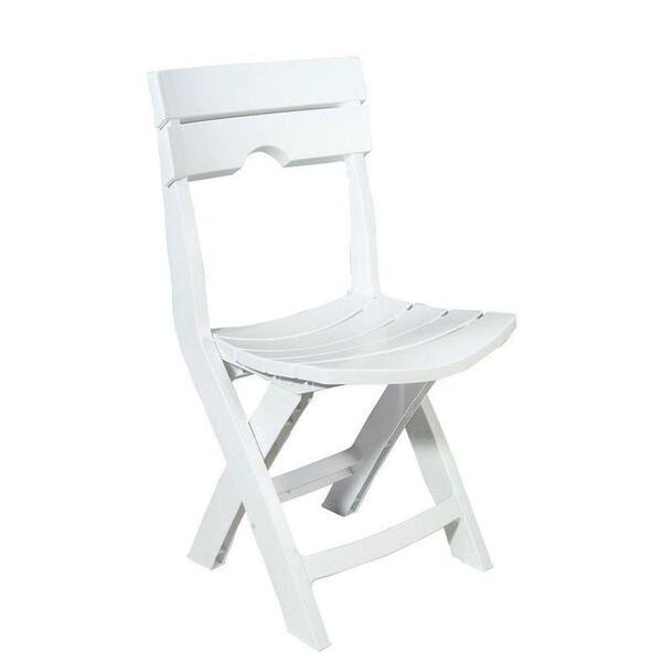 Adams Manufacturing Quik-Fold White Resin Plastic Outdoor Lawn Chair