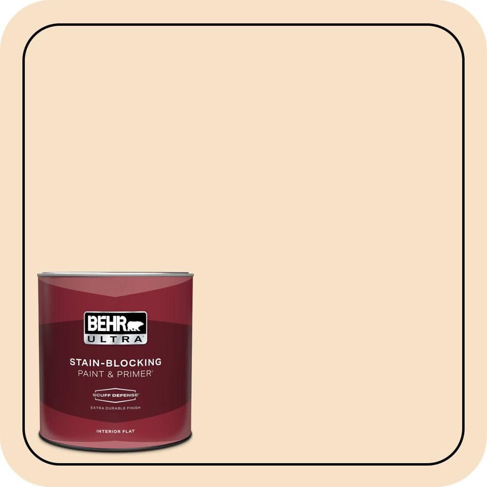 1 qt. #M250-1 Frosting Cream Extra Durable Flat Interior Paint & Primer price history on PriceWatchPro