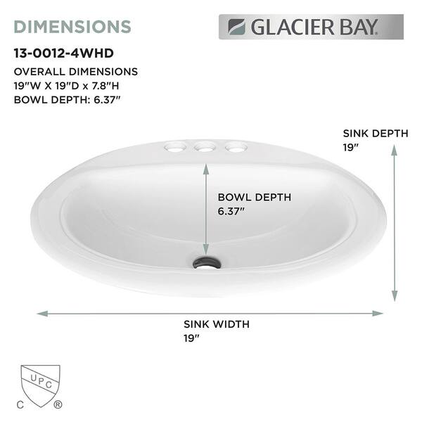 19 in. Drop-In Round Vitreous China Bathroom Sink in White